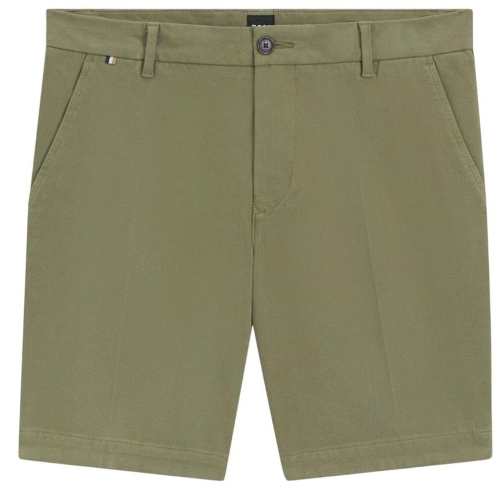 Boss Mens Slice Cotton Blend Chino Shorts / Green